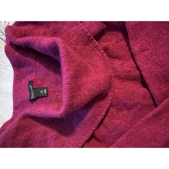WHITE HOUSE BLACK MARKET DARK FUCHSIA PINK SHAWL COLLAR SWEATER SZ M Wool Blend - Picture 6 of 9